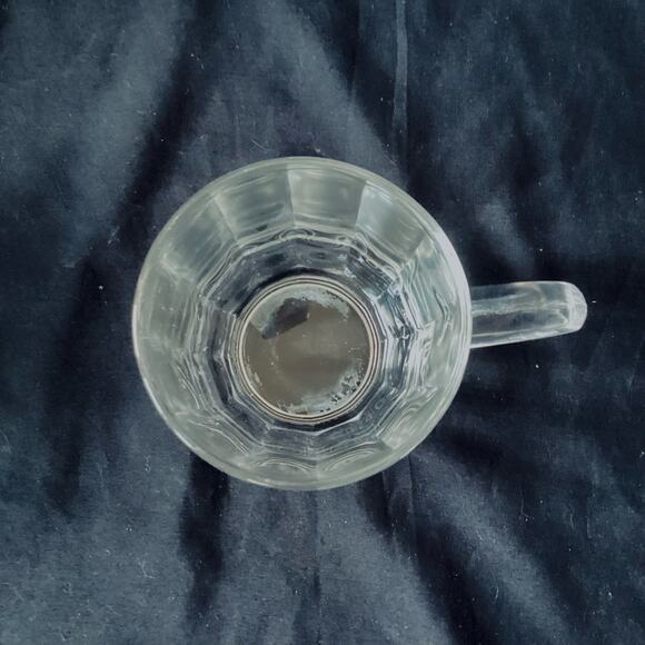 Clear Ribbed Glass Coffee Mug - Picture 2 of 3